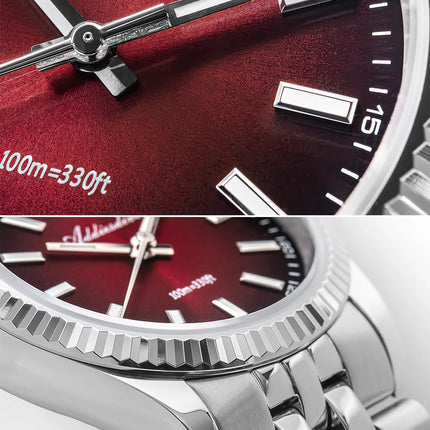 ADDIESDIVE Watch For Men Sapphire Glass Luminous 10Bar Diving Jubilee Strap 316L Stainless Steel VH31 Movement Quartz Watch