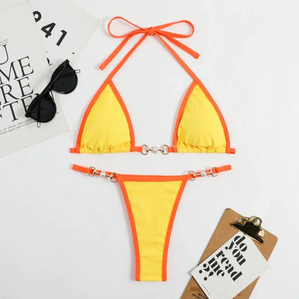 Set bikini sexy in due pezzi Set bikini con stampa casuale da donna Costume da bagno push-up Costume da bagno sandbeach platinumshop