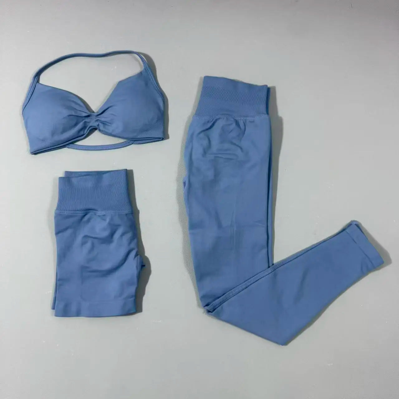 Yoga fitness set 3pcs Impact Gym Set Women Bras and Yoga Set High Waist Scrunch Seamless Shorts Fitness Clothes Activewear Work