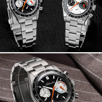 ADDIESDIVE 37mm Watch For Men Chronograph 10Bar Diver BGW9 Luminous Bubble Mirror Glass AD2539 Aluminum Ring VK63 Quartz Watches