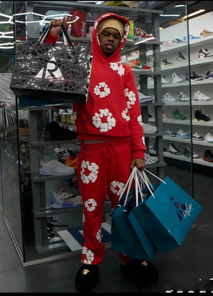DENIM TEARS brand hot selling new fashionable foam cotton printed hoodie, European and American fashionable men's sports suit PlatiNum