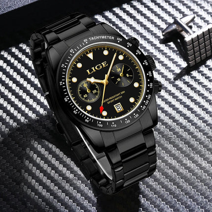 LIGE Nuovi orologi da uomo Orologi da polso al quarzo da uomo di lusso delle migliori marche Cronografo sportivo impermeabile e luminoso Relogio Masculino+BOX platinumshop