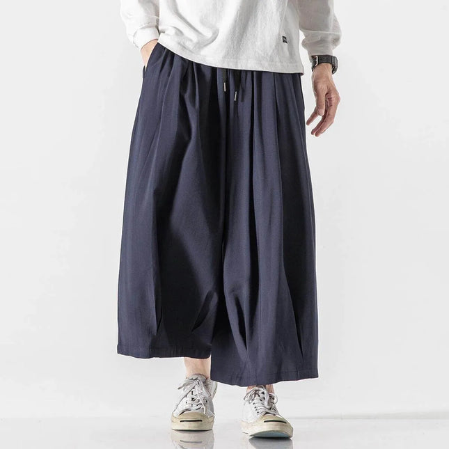 2025 Pantaloni estivi da uomo stile giapponese Harajuku Haori pantaloni a gamba larga uomo streetwea