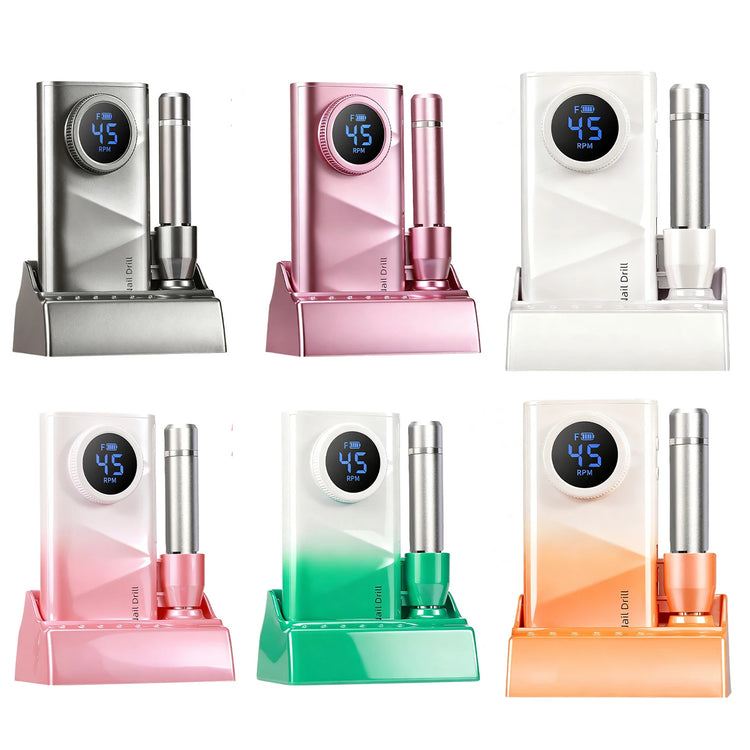 Professional Nail Drill Kit With Charging Dock, 45000RPM Cordless Electric Nail File With LCD Display, Rechargeable 4500mAh Battery Nail Efile For Acrylic & Gel Nails, Manicure Pedicure, Salon & Home Use