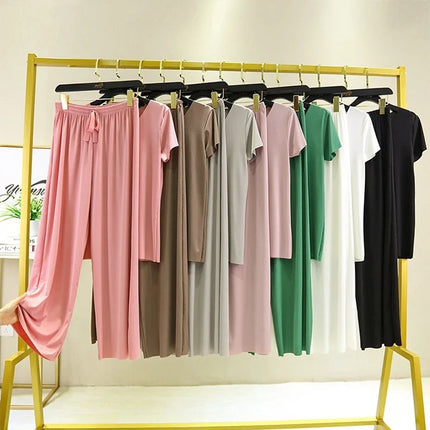 Completo due pezzi da donna: top e pantaloni. Set estivo due pezzi, abiti da donna per vacanze, nuova collezione 2026, pantaloni a gamba larga, eleganti e casual. platinumshop