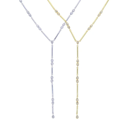 Barra geometrica a goccia Cubic Zirconia CZ Catena a maglie Lunga Y Lariat Collana di moda donna sexy 2026 Nuovo arrivato