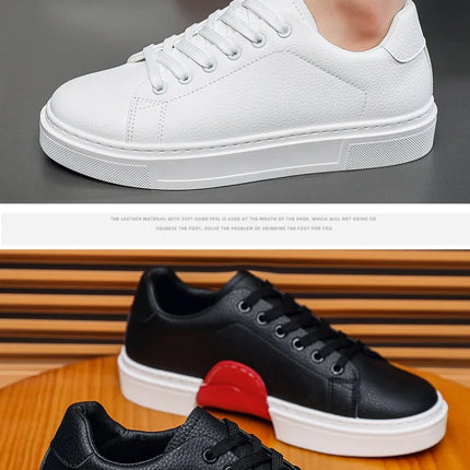 Fashion Men's Sneakers High Quality Leather Casual Shoes Luxury Business Office Shoes Trendy Skateboard Shoes Zapatillas Hombre