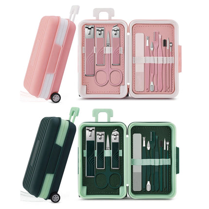 12 Pcs Manicure Set Stainless Steel Nail Clipper Kit with Travel Case Pedicure Grooming Tools 12 in 1 Portable Nail Care Durable Toenail Trimmer Fingernail Cutter for Thanksgiving Team Employee Appreciation Holiday Present