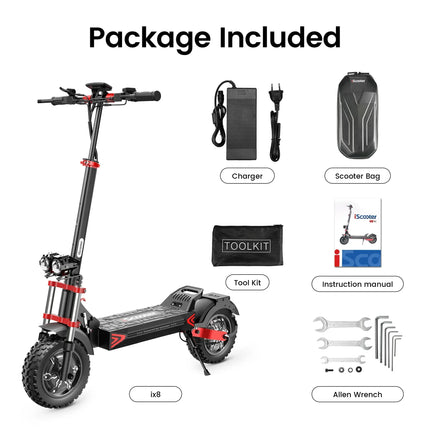 Monopattino elettrico iScooter iX8 2400W per adulti, 48V 20Ah, pneumatici fuoristrada da 12 pollici, pieghevole per il trasporto urbano, E-Scooter