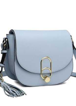 Miss Lulu WOMEN'S shoulder bag shoulder bag with zipper and tassel, modern, ideal for holiday and shopping, Crossbody Bag PlatiNum