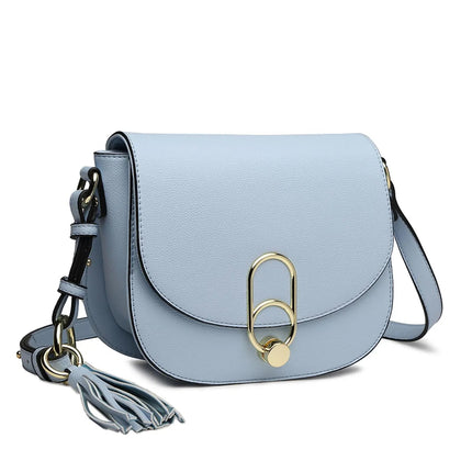 Miss Lulu WOMEN'S shoulder bag shoulder bag with zipper and tassel, modern, ideal for holiday and shopping, Crossbody Bag PlatiNum