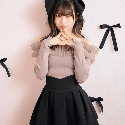 Lautaro Damen-Stufenminirock Frühling Sommer, Schwarz, Süß, Kawaii, Hohe Taille, Cutecore-Kleidung, Japanischer Modestil