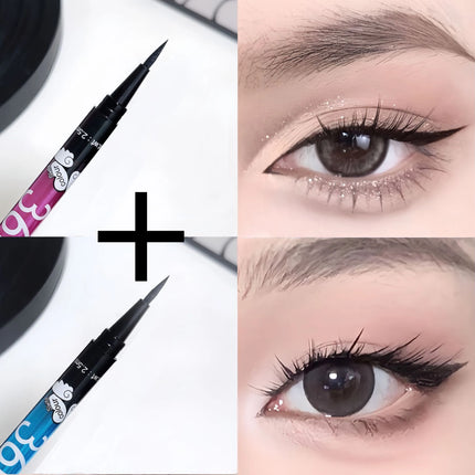 0.01mm Ultra Fine Liquid Eyeliner Pen Waterproof SmudgeProof Fast Drying Eyeliner Cotton Tip Long Lasting Black Eye Liner Makeup