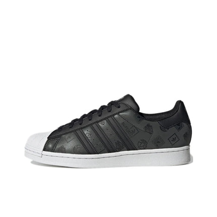 Adidas Originals SUPERSTAR Skateboard Shoes Unisex Low Top Carbon Black/White GX8412