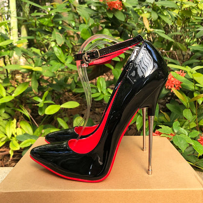 Customize 16cm Extreme Metal High Heels Stilettos Sexy Women Solid Black Red inside Pumps Party Unisex Man Shoes Crossdresser