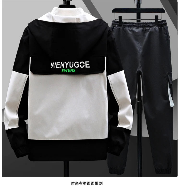 Winter Outfits Men Thick Warm Tracksuit Set Men Fashion Clothing SportswearJacket Pants 2 Piece Fleece Lined Sets