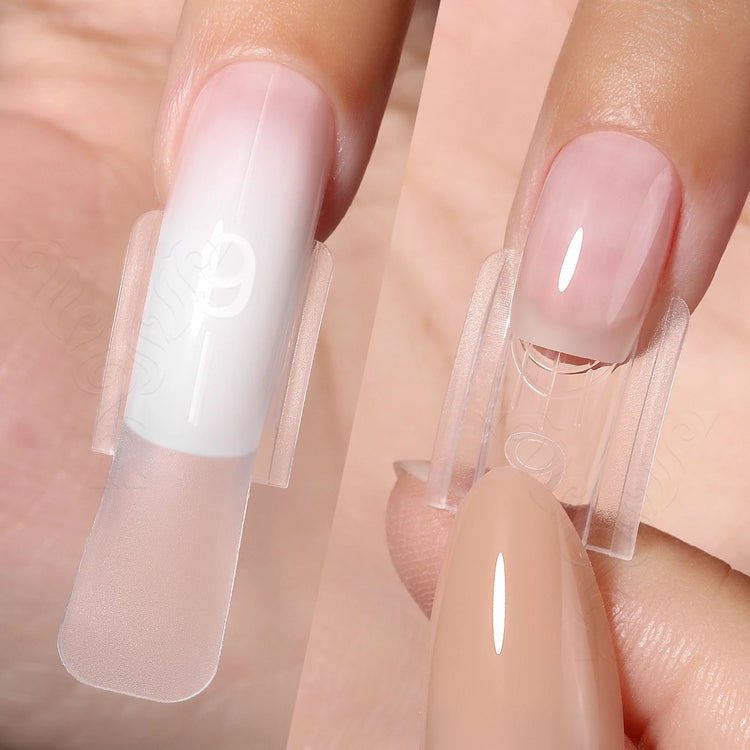 Original YOKEFELLOW Sandwich Dual Nail Form Short Stiletto Nail Extension Form 240pcs Top Form Bottom Form For Quick Nail Extensions IM222