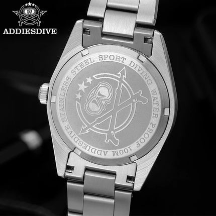 ADDIESDIVE New 36Mm Men's Quartz Watch Retro Dial Sapphire Glass 100M Waterproof Stainless Steel Night Light Retro Quartz Watch