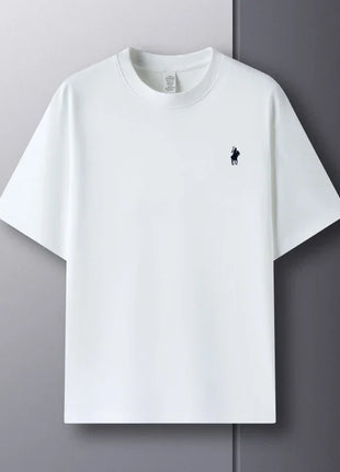 T-shirt homme col rond manches courtes 100 % pur coton, vente chaude, marque de luxe, été, broderie exquise, poney, haut respirant