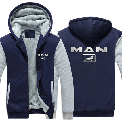 Truck man Men Autumn Winter Cotton Hoodies Warm Casual Comfortable Padded Thickened Down Jacket New Double-Sided Coat