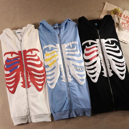 New Hoodies Women Vrouwen Gothic Zwart Zip Up Oversized Sweatshirt Dames Retro Harajuku Capuchon Streetwear Tops