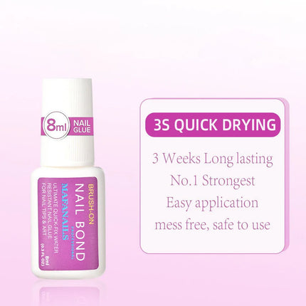Nail Polish Adhesive, Brush-Equipped, Fast-Drying Glue, Suitable for Nail Salons for Attaching Rhinestones and Nail Pieces. High-Strength Nail Polish.