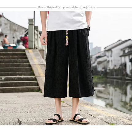 Pantaloni da samurai giapponesi Kimono da uomo Pantaloni casual in cotone retrò da uomo Pantaloni larghi casual Hip Hop Harajuku di alta qualità da uomo