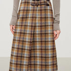 FSLE Vintage College-Inspired Asymmetrical Slit Skirt for Women Winter 2025 New Arrival Versatile Slim-Fit Design Plaid Skirts PlatiNum
