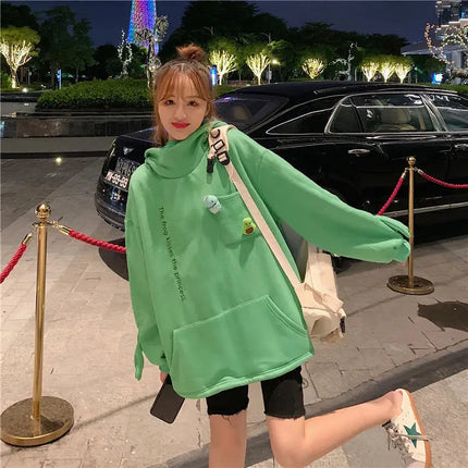 Y2K Autumn Winter Unisex Cartoon Frog Fleece Hoodies Loverly Zipper Loose Warm Sweatshirt Full Sleeve Harajuku Hooded Jackets
