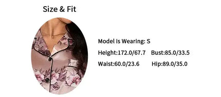 Pigiama da donna elegante pigiameria in raso Pj Set stampa floreale bottoni manica corta risvolto top e pantaloni lunghi indumenti da notte vestiti per la casa platinumshop