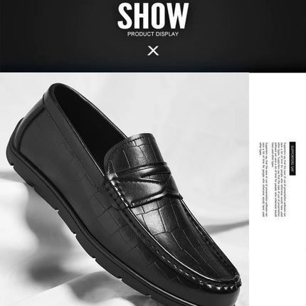 Scarpe da uomo in pelle, stile britannico casual e alla moda, un passo sui mocassini pigri