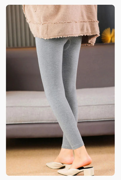 Adult Winter Thermal Thickened High-Waist Wool Leggings Pure Wool Base Layer Knit Pants Thigh-High Tights for Autumn