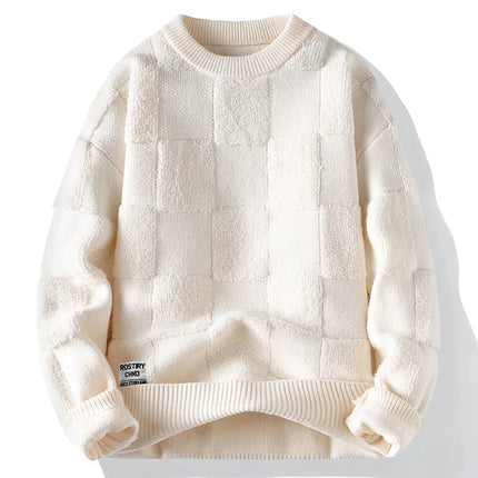 New Winter Men O-neck Knitted Pullovers Man Fleece WarmTurtlenecks Sweaters Man Casual Sweaters Quality Male Pullovers Size 4XL