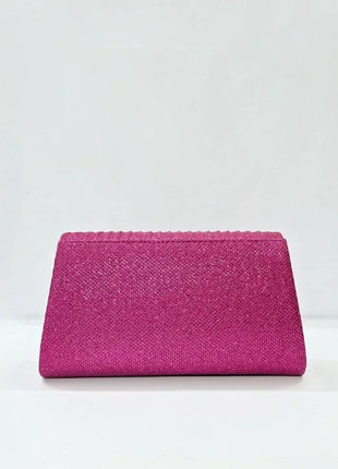Borsa Clutch Plissettata con Strass, Pochette da Sera Scintillante con Cristalli, Elegante Borsetta da Donna per Cerimonie, Matrimoni e Feste Formali