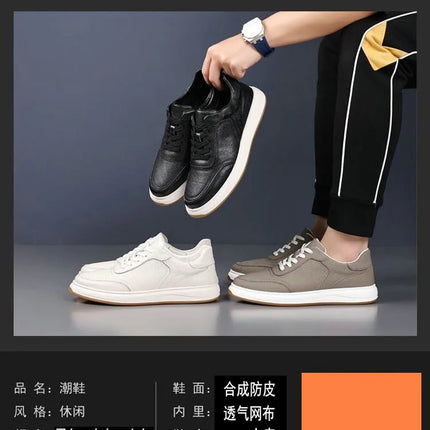 2026 New Men's Leather Shoes Casual Spring Autumn Fashionable Genuine Cowhide Slip-On Breathable Comfortable Anti-Slip Shoes