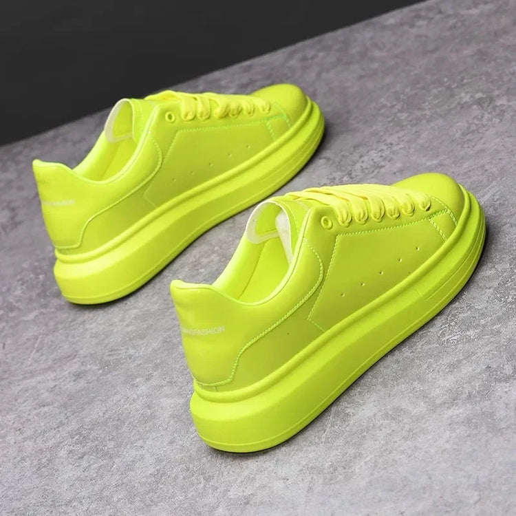 Brand Men's Shoes Black Glossy Casual Men Shoes White Fashion Couple Sneakers Man Shoes for Men