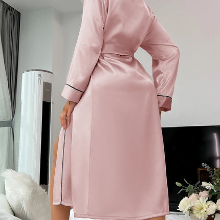 Camicia da notte lunga estiva sottile moda semplice abbigliamento per la casa accappatoio cardigan sexy da donna
