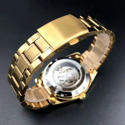 Orient Double Lion Classic Watch Series Orologio da uomo con cinturino in acciaio inossidabile Tourbillon meccanico automatico multifunzione di lusso platinumshop