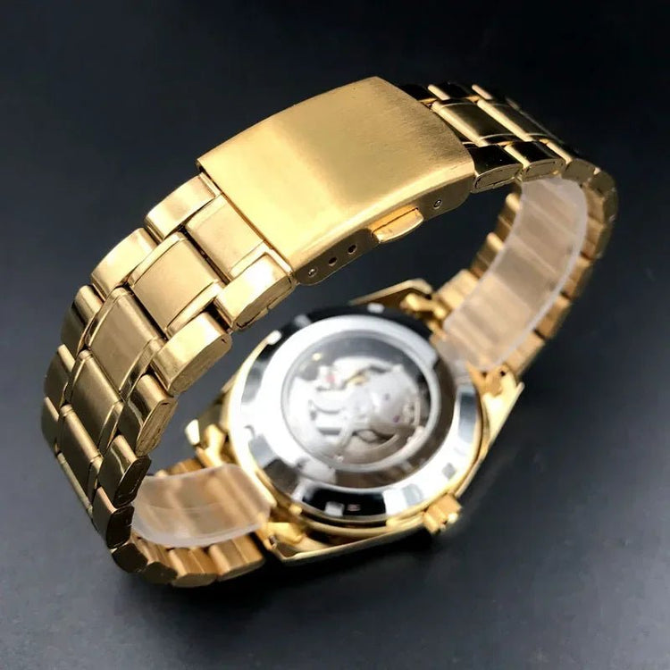 Orient Double Lion Classic Watch Series Orologio da uomo con cinturino in acciaio inossidabile Tourbillon meccanico automatico multifunzione di lusso platinumshop