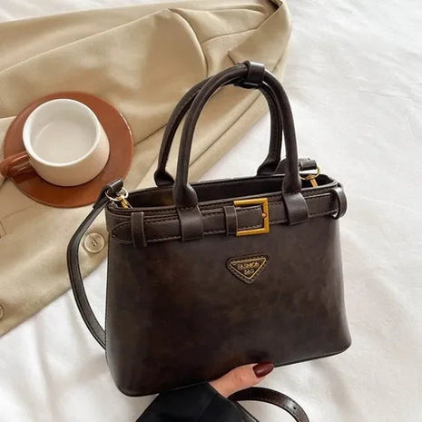 Fashionable Versatile Small Square Bag Women's Retro Crossbody Commuter Bag Ladies Handbag Soft Material Autumn Winter New Model PlatiNum