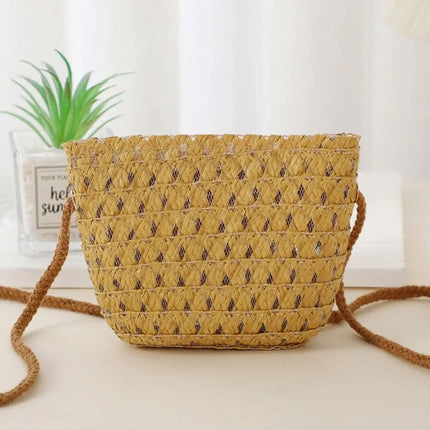 Fashionable Shell-Shaped Straw Bag, Handmade, Summer Beach Bag, Shoulder Bags for Children