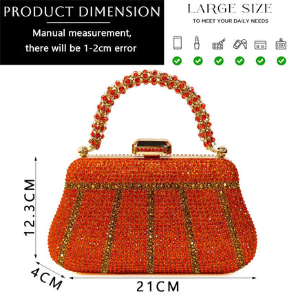 Popular In Nigeria Exquisite Evening Bags With Diamond Design Fashion Handle Clutch Rhinestone Embellished Long Chain Bag PlatiNum