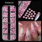 Mix 3D Nail Rhinestones 12 Grids Crystal Diamonds for Nail Art Mini Glitter Diamonds Decorative DIY Nail Art Accessories