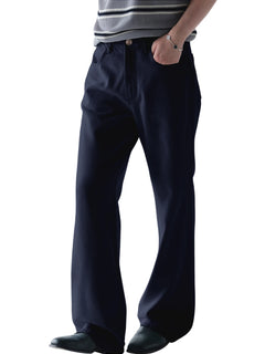 Vintage Men's Flare Jeans High Waist Wide Leg Loose Fit Denim Pants Business Casual Classic Trousers For Men Street Daily Wear