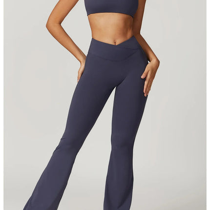 Flare Leggings Yoga Pants Women Bell-bottoms Yoga Tights High Waist Fitness Pants Stretch Gym Workout Sports Push Up Leggings PlatiNum