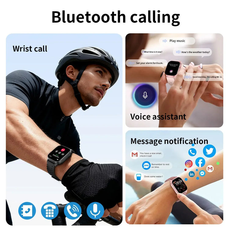 2026New Smart Watch Fitness Clock Men 2.01" AMOLED Screen 1400mAh 130+ Days Battery Life Flashlight Call Waterproof Smartwatches