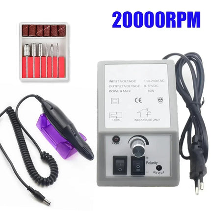 2000 Series Electric Nail Filing Machine, Smooth high rotating speed for acrylic soak-off removal and sidewall buffing, Professional Manicure Pedicure Polisher for daily nail studio detailed shaping work