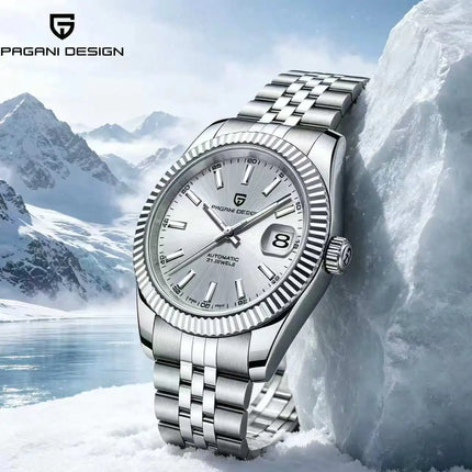 PAGANI DESIGN Luxury Men's Automatic Mechanical Watch Top Sapphire Stainless Steel 100m Waterproof Business Leisure Watch