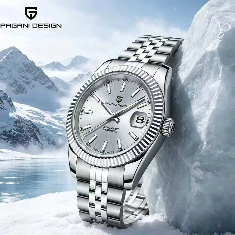 PAGANI DESIGN Luxury Men's Automatic Mechanical Watch Top Sapphire Stainless Steel 100m Waterproof Business Leisure Watch