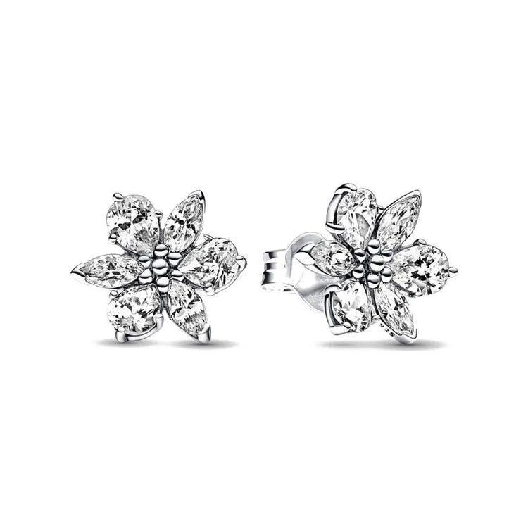2025 Orecchini originali in pietra a forma di cuore bianco rosa, blu, rosso, verde, orecchino di perla con fiocco di neve, gioielli in argento s925 con fascino femminile platinumshop